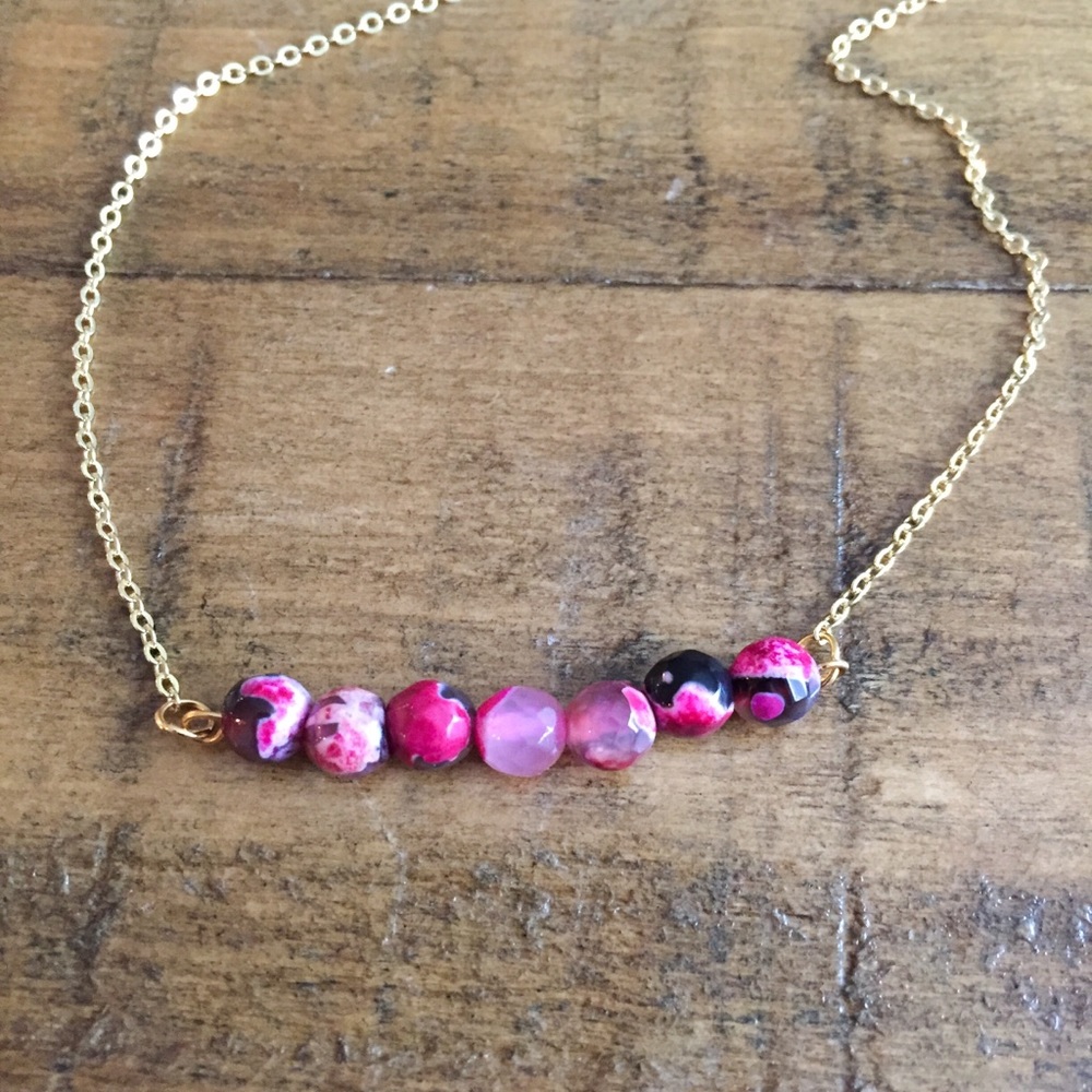 ❗️LAST❗️Fire Agate Stone 14K Gold Necklace - Picture 2 of 6